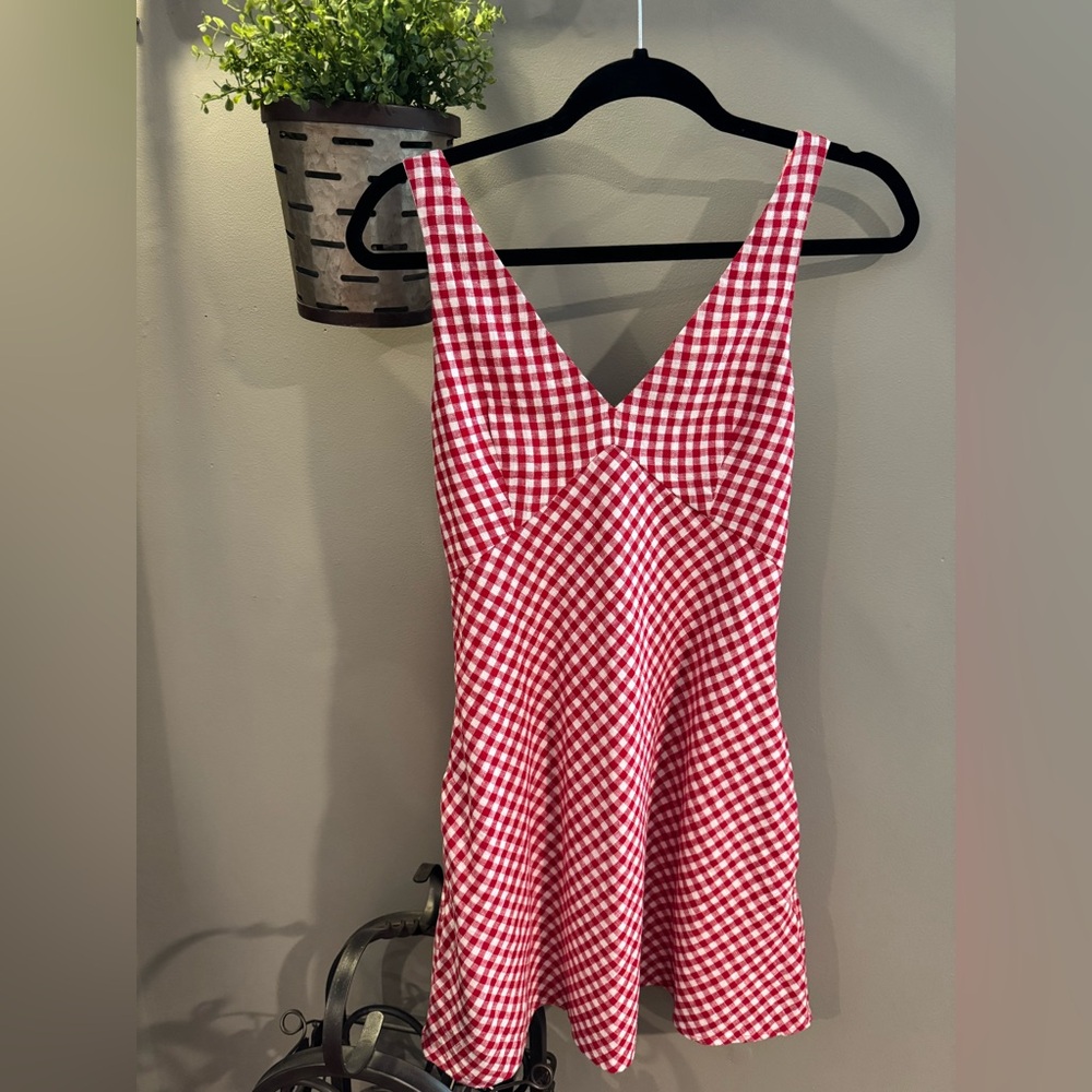 Abercrombie V-Neck Linen-Blend Mini Dress